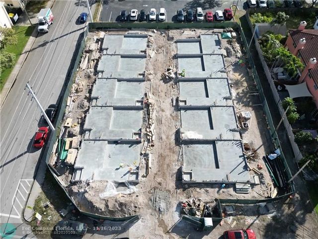 a city view with tall buildings