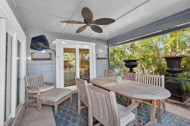 a view of an outdoor space and tennis court