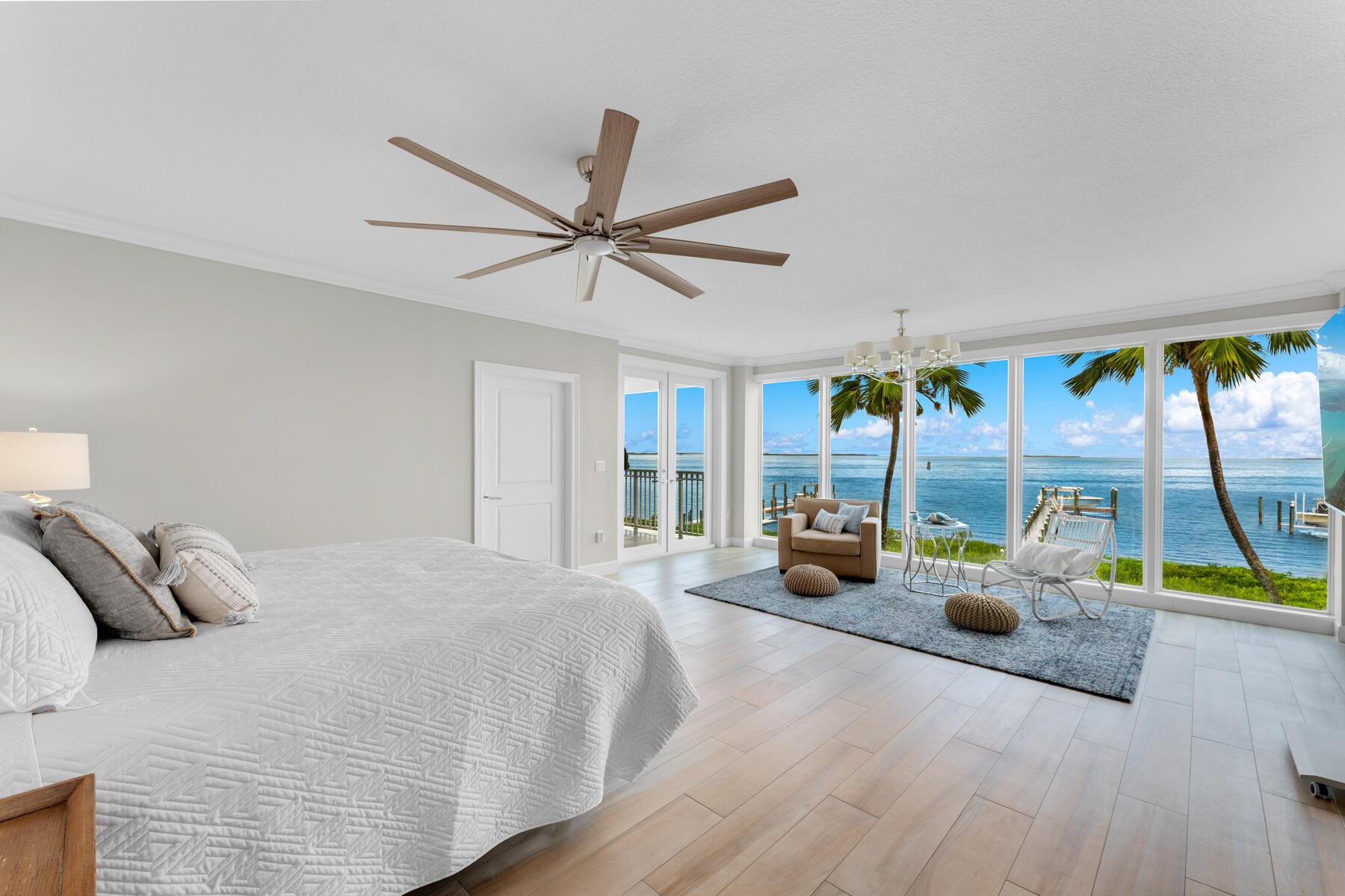 108 North Bounty Lane Key Largo, FL 33037 - Photo 29 of 79 a bedroom with furniture and large windows