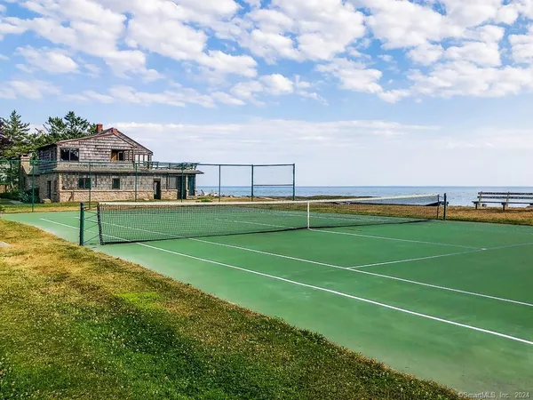 a view of a lake with houses