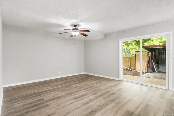 a view of entryway with wooden floor