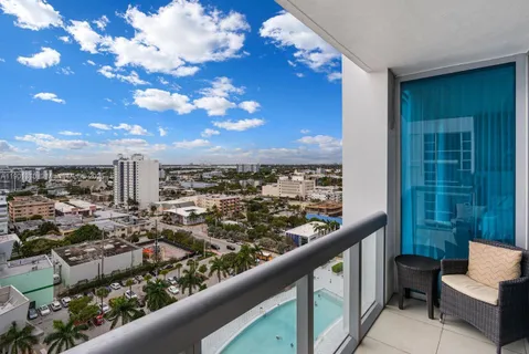a view of city from balcony