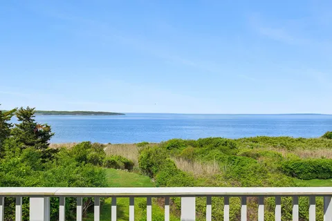 a view of a large green field with wooden floor