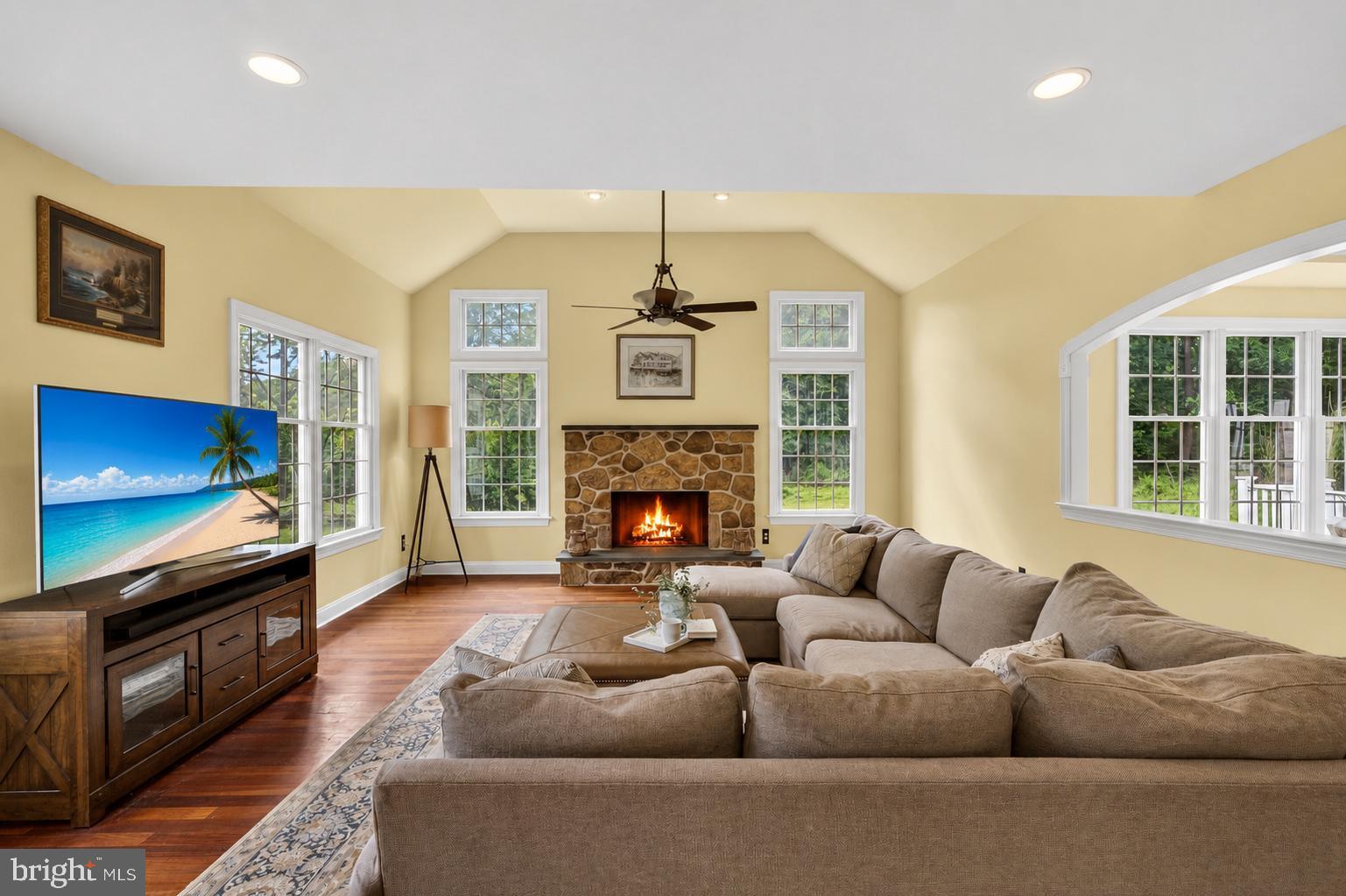 342 Ring Road Chadds Ford, PA 19317 - Photo 4 of 95 Cozy living space with stone fireplace.