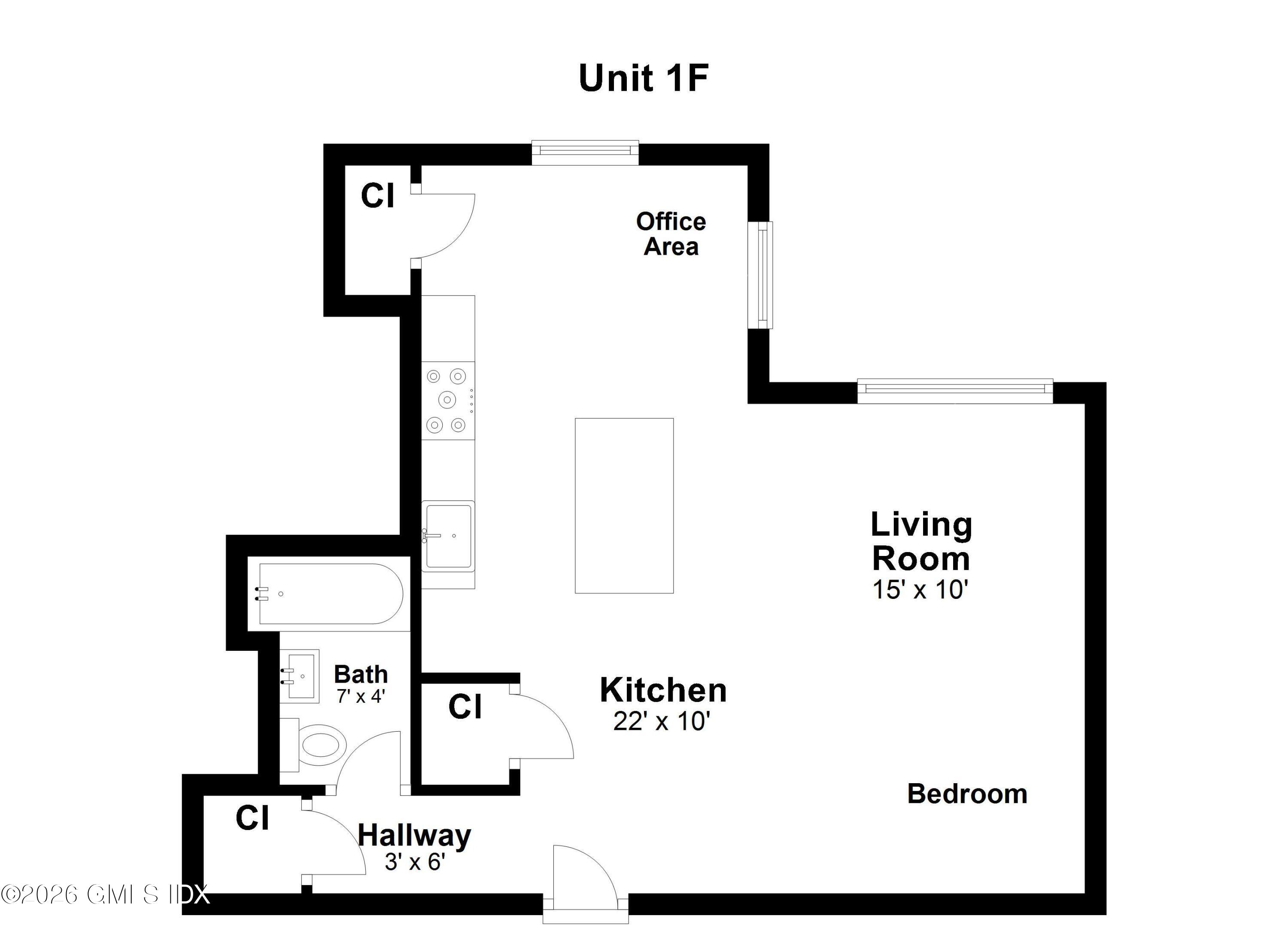 52 Lafayette Place, Unit 1F Greenwich, CT 06830 - Photo 16 of 16 Floor Plan - Unit 1F - 52 Lafayette Pl