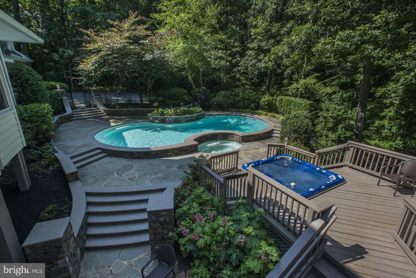 312 Runner Road Great Falls, VA 22066 - Photo 27 of 30 Resort-like Backyard w/Pool, Spas, Patio, Deck