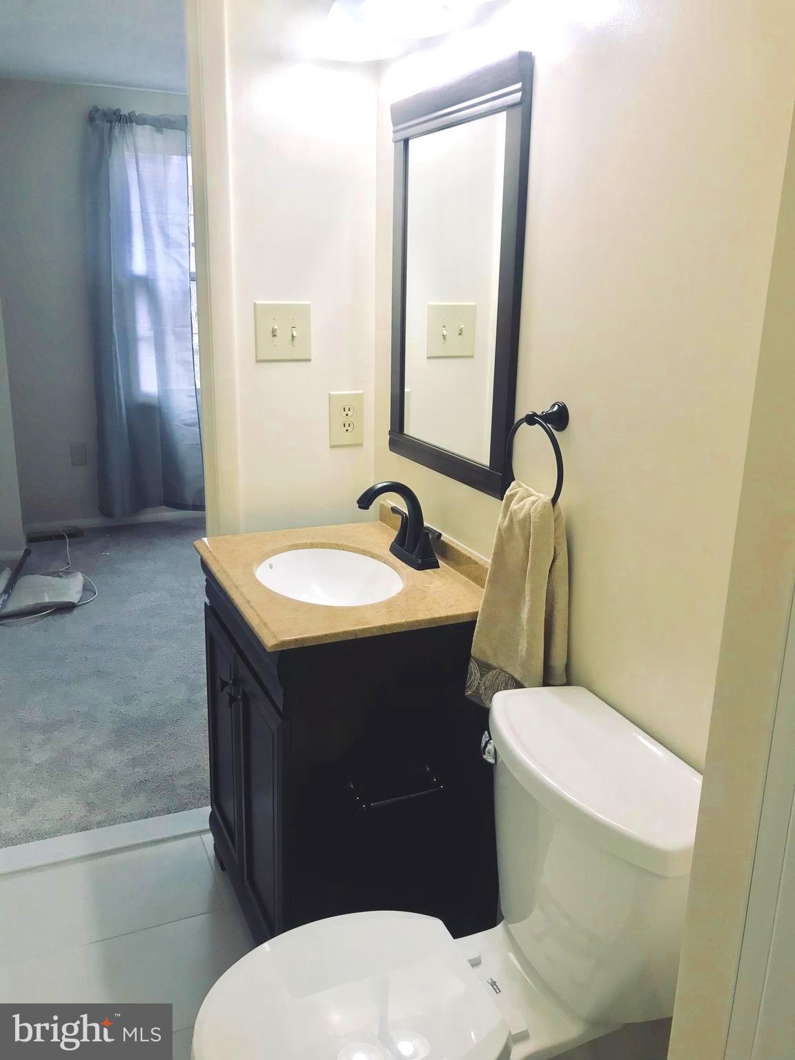6214 Hillside Road Springfield, VA 22152 - Photo 12 of 22 a bathroom with a sink a toilet and mirror