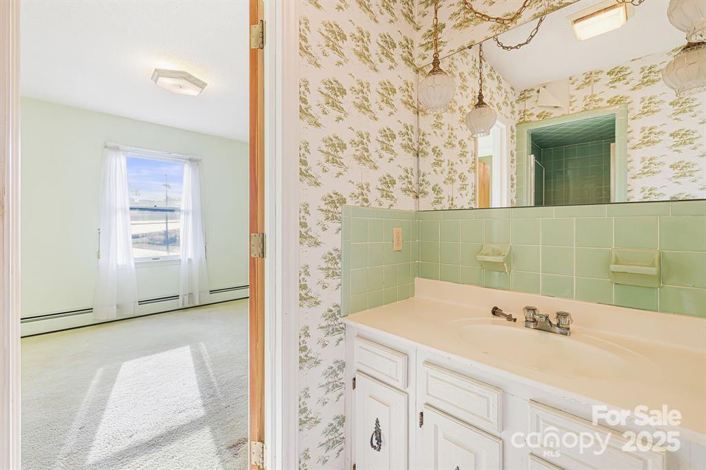 7 Brookshire Road Leicester, NC 28748 - Photo 22 of 40 a bathroom with a sink and a mirror
