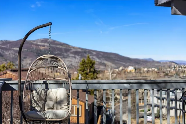 a view of a balcony with an outdoor space