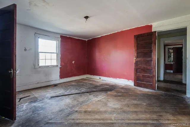 an empty room with windows