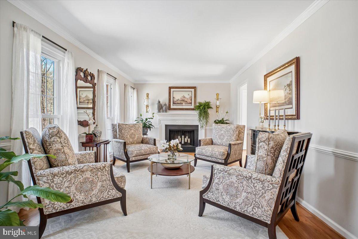 3268 Fox Mill Road Oakton, VA 22124 - Photo 6 of 31 Living room with wood-burning fireplace.