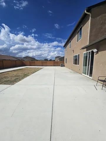 a view of a terrace with sky view