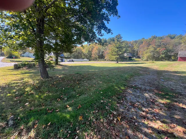 a view of outdoor space with trees all around