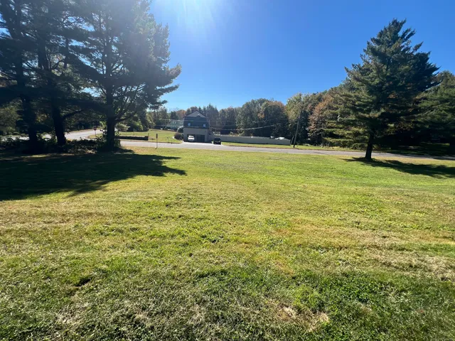 a view of yard with swimming pool and green space
