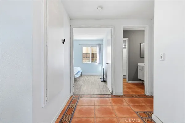 a view of a bathroom from a bathroom