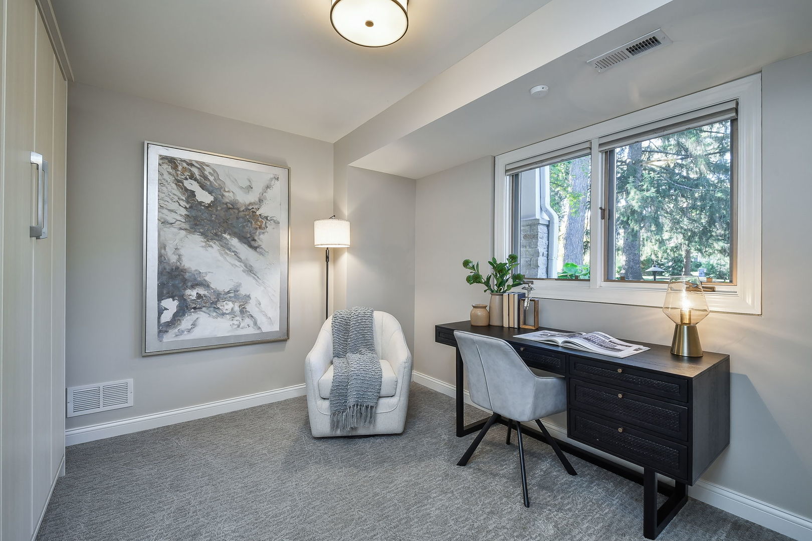 4733 Roslyn Road Downers Grove, IL 60515 - Photo 14 of 46 a view of a workspace with furniture and a window