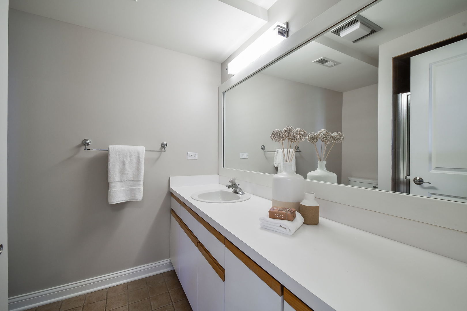 4733 Roslyn Road Downers Grove, IL 60515 - Photo 27 of 46 a bathroom with a sink a mirror and vanity