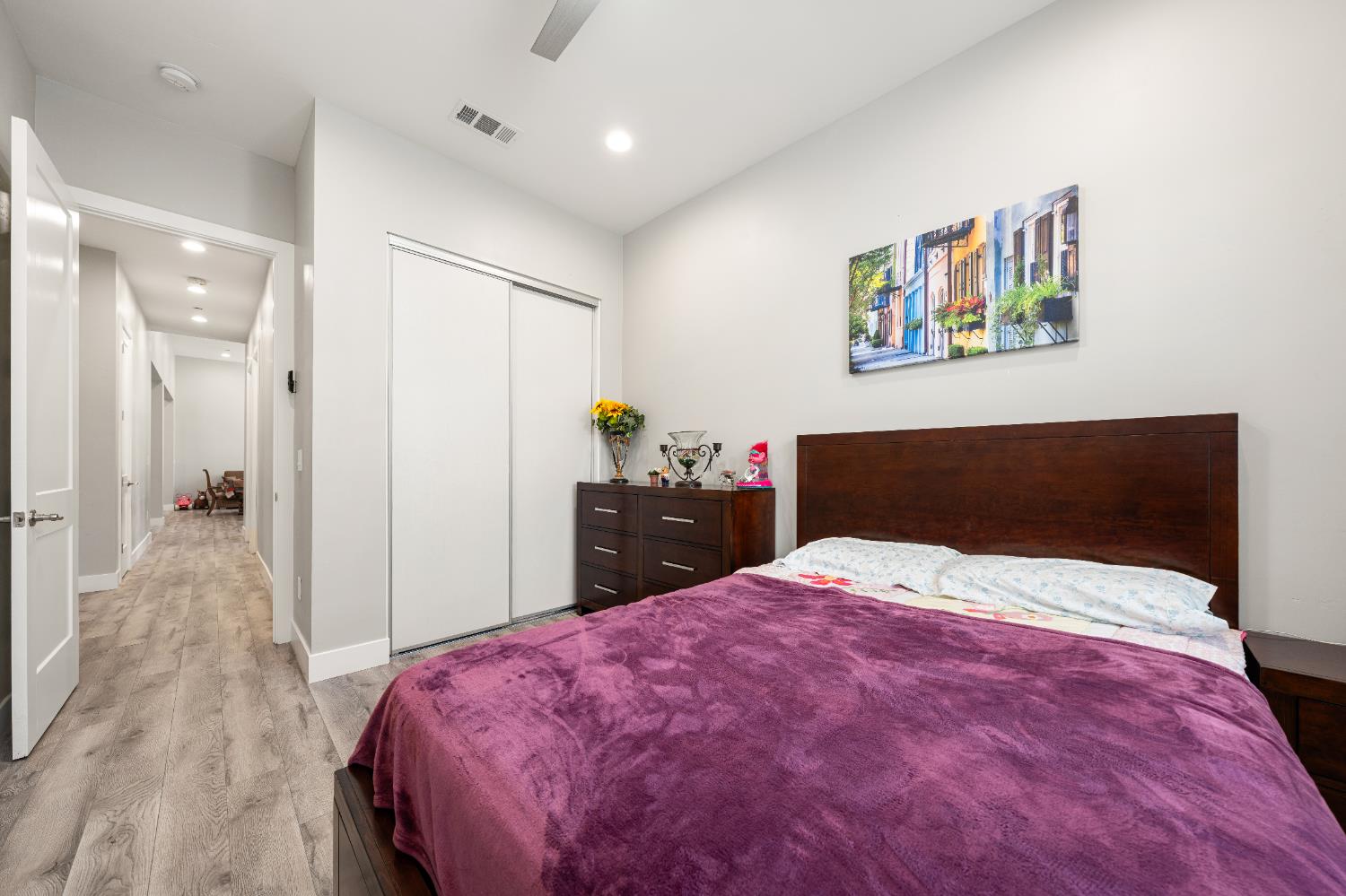 3629 Chelsea Road Cameron Park, CA 95682 - Photo 27 of 44 a bedroom with a bed and a large mirror