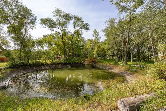 a view of a lake with houses