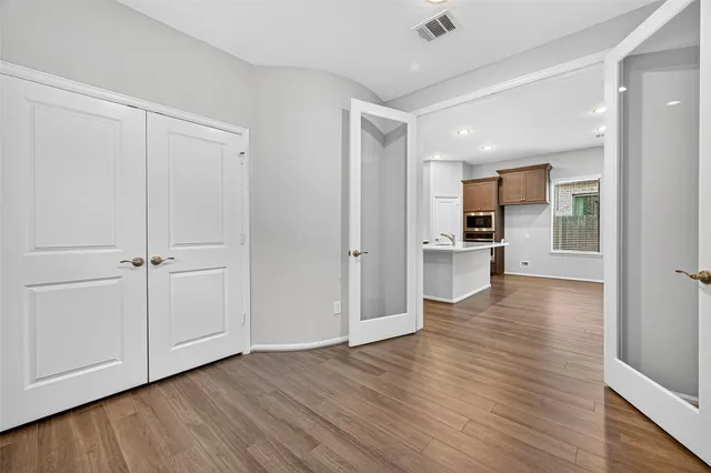 an empty room with a window