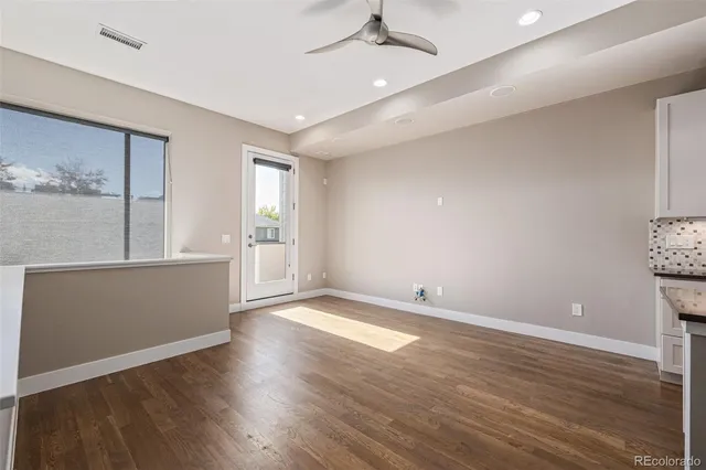 a view of a room with racks on the wall