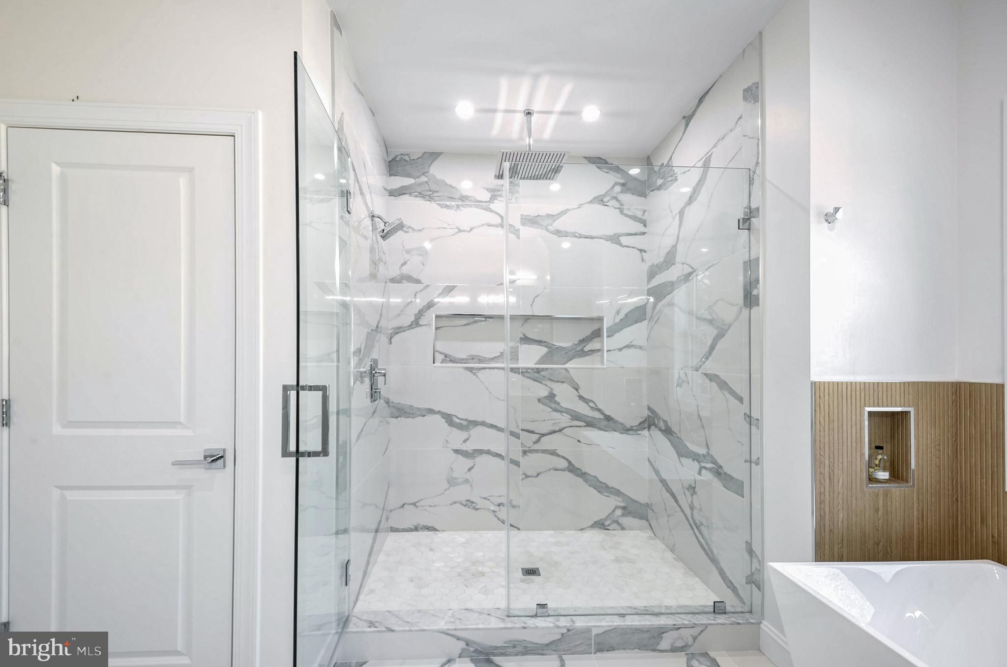 1809 Shenandoah Road Alexandria, VA 22308 - Photo 38 of 77 Glass Enclosed Shower with 2 Shower Heads.