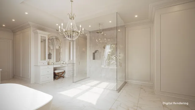 a view of a hallway with living room and dining room view