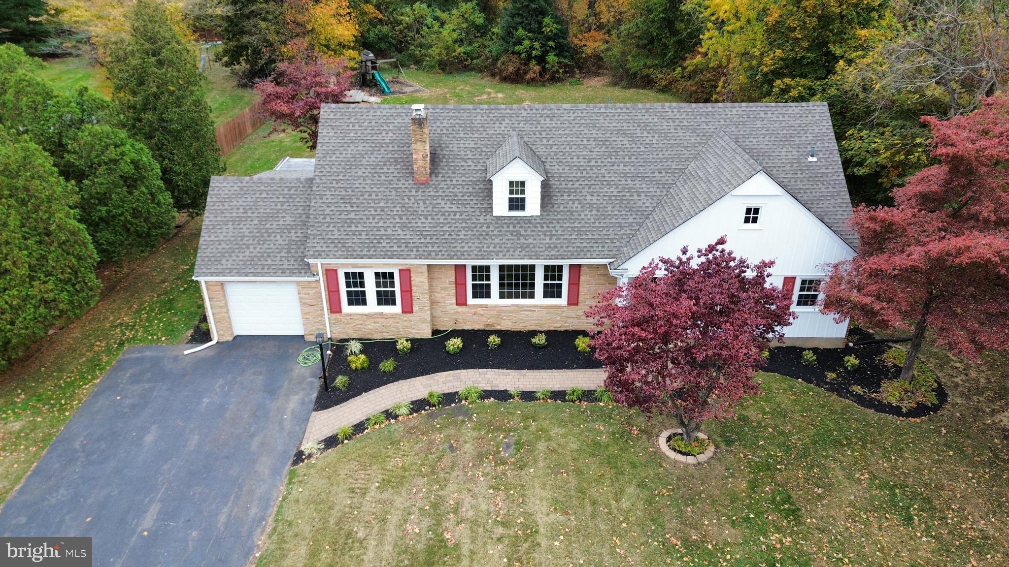 an aerial view of a house