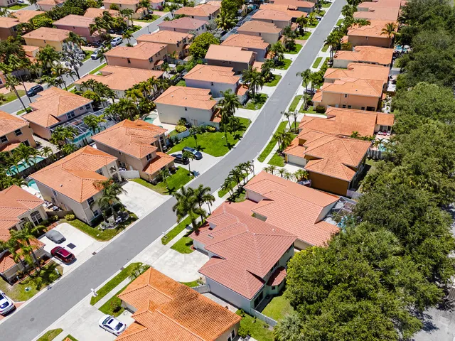an aerial view of a city