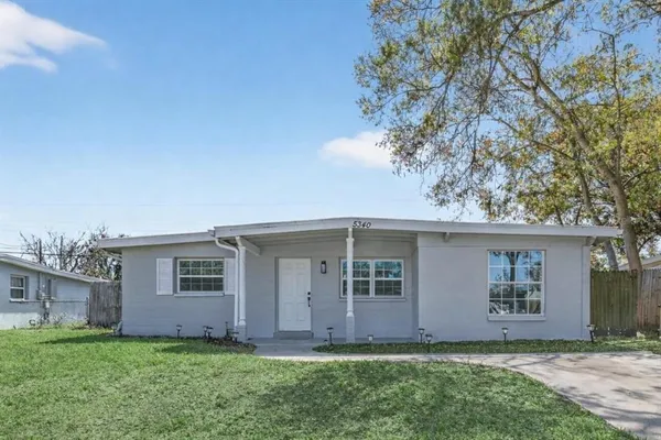 front view of a house with a yard