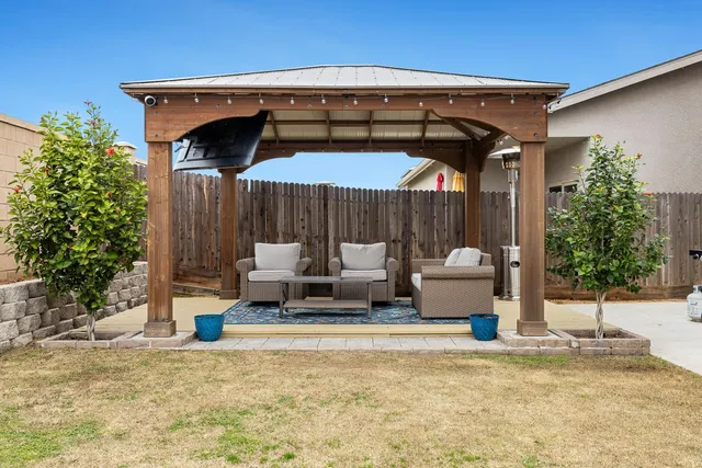 a living room with furniture