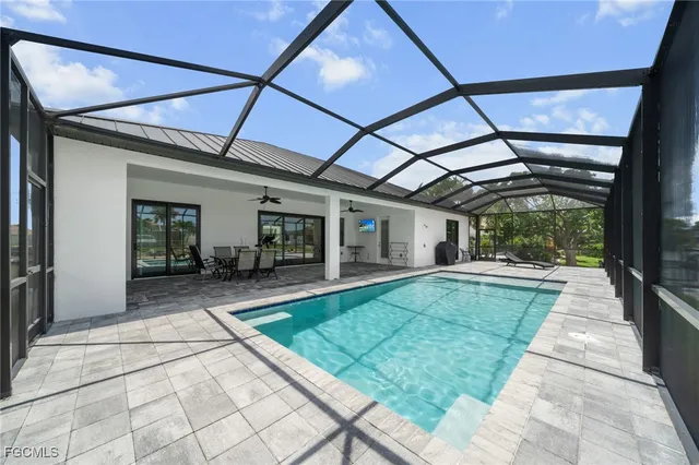 a view of a porch with a backyard
