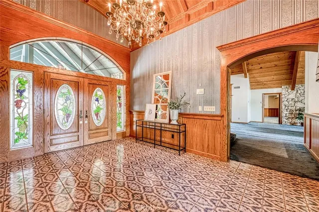 a view of front door with furniture