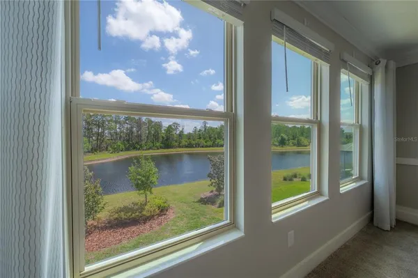 a view of a glass door