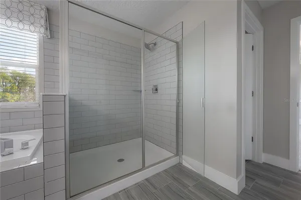 a bathroom with a shower