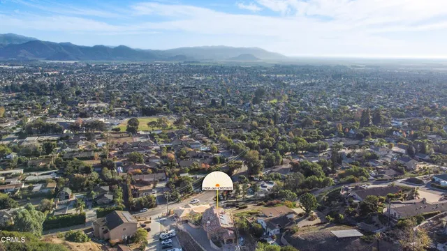 a view of city and mountain
