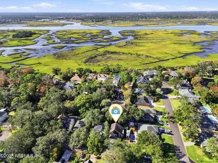 an aerial view of multiple house