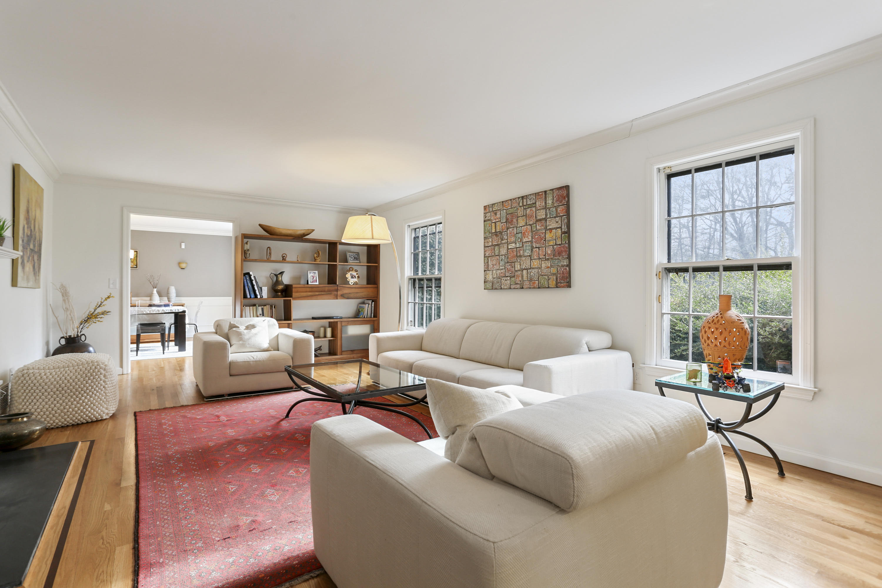 507 Brookside Road New Canaan, CT 06840 - Photo 8 of 36 a living room with furniture and a wooden floor