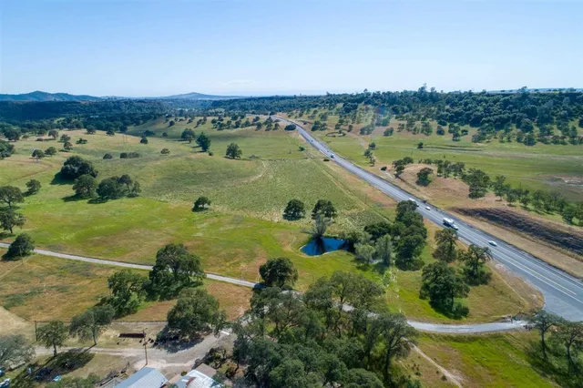 a view of a lake in middle of the town