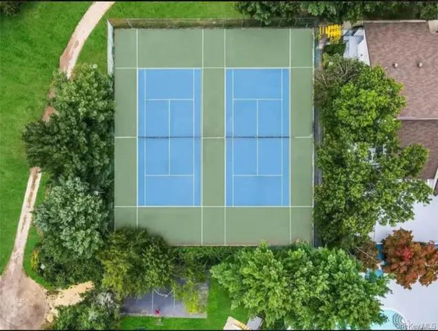 an aerial view of a house