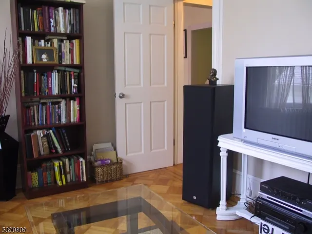 a view of a livingroom with furniture and closet