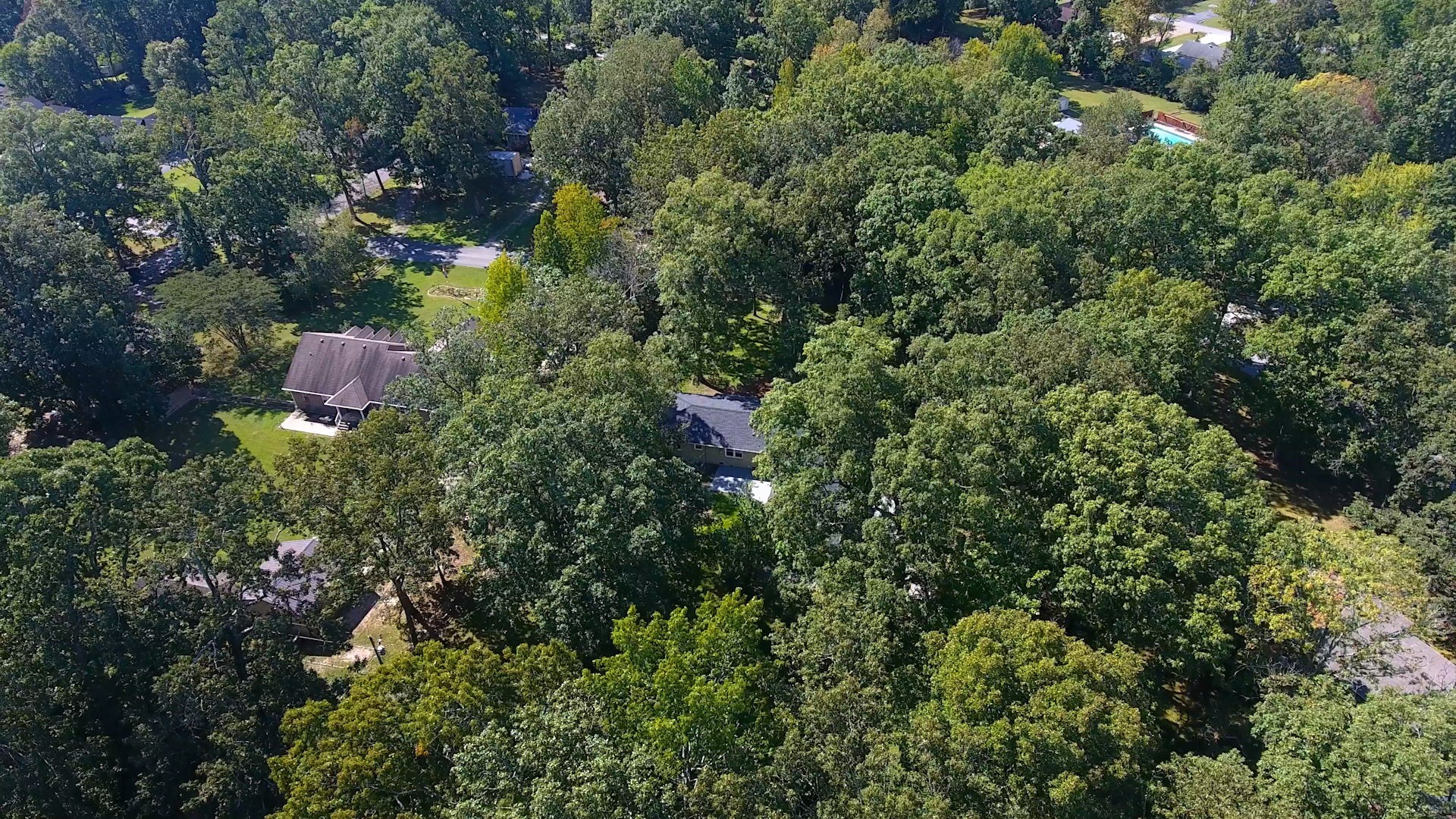 196 Thomas Street Manchester, TN 37355 - Photo 41 of 43 an aerial view of residential house with outdoor space and trees all around