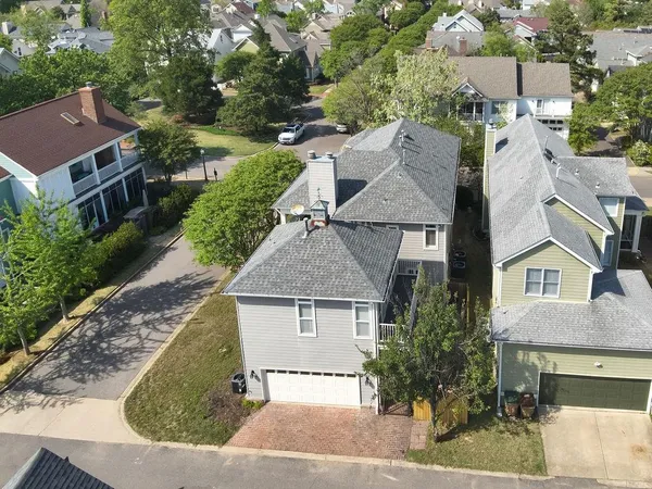 an aerial view of a house