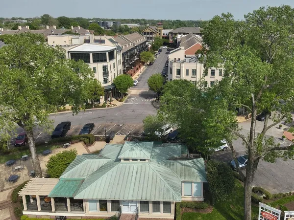 an aerial view of multiple houses