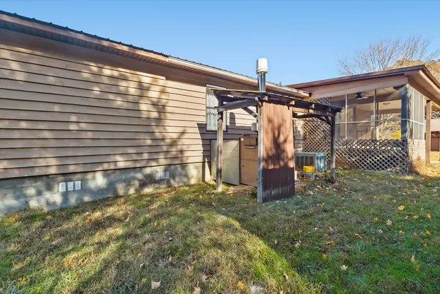 a view of a yard with an outdoor space