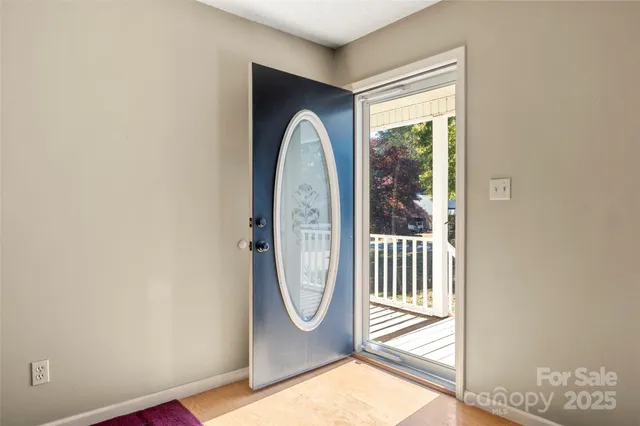 a view of a room with sliding door