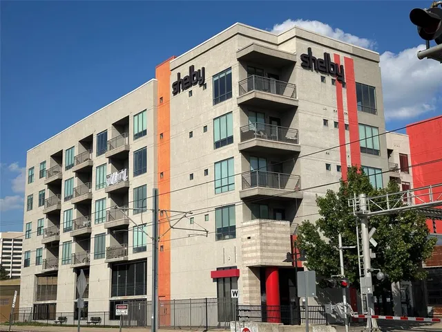 a front view of a multi story building