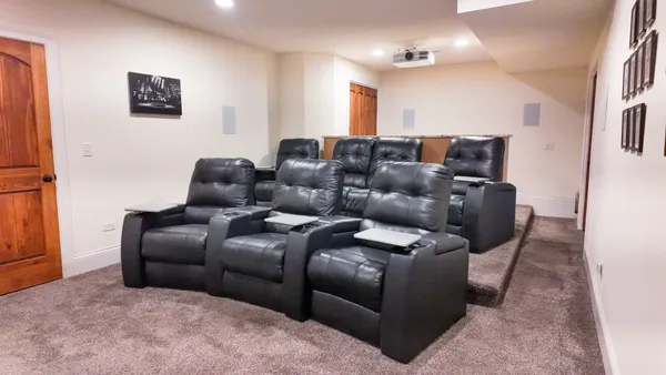 a living room with furniture and a couch