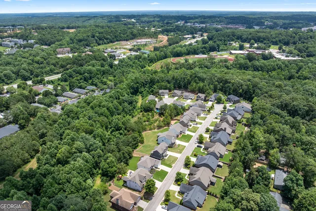 an aerial view of multiple house
