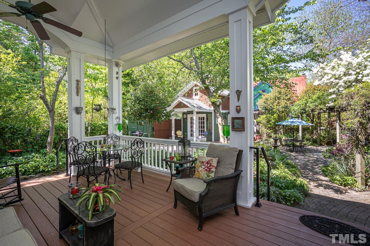 601 Leonidas Court Raleigh, NC 27604 - Photo 29 of 53 a house view with a seating space and garden view